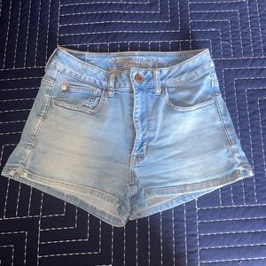 American Eagle Light Wash Super Stretch Shorts